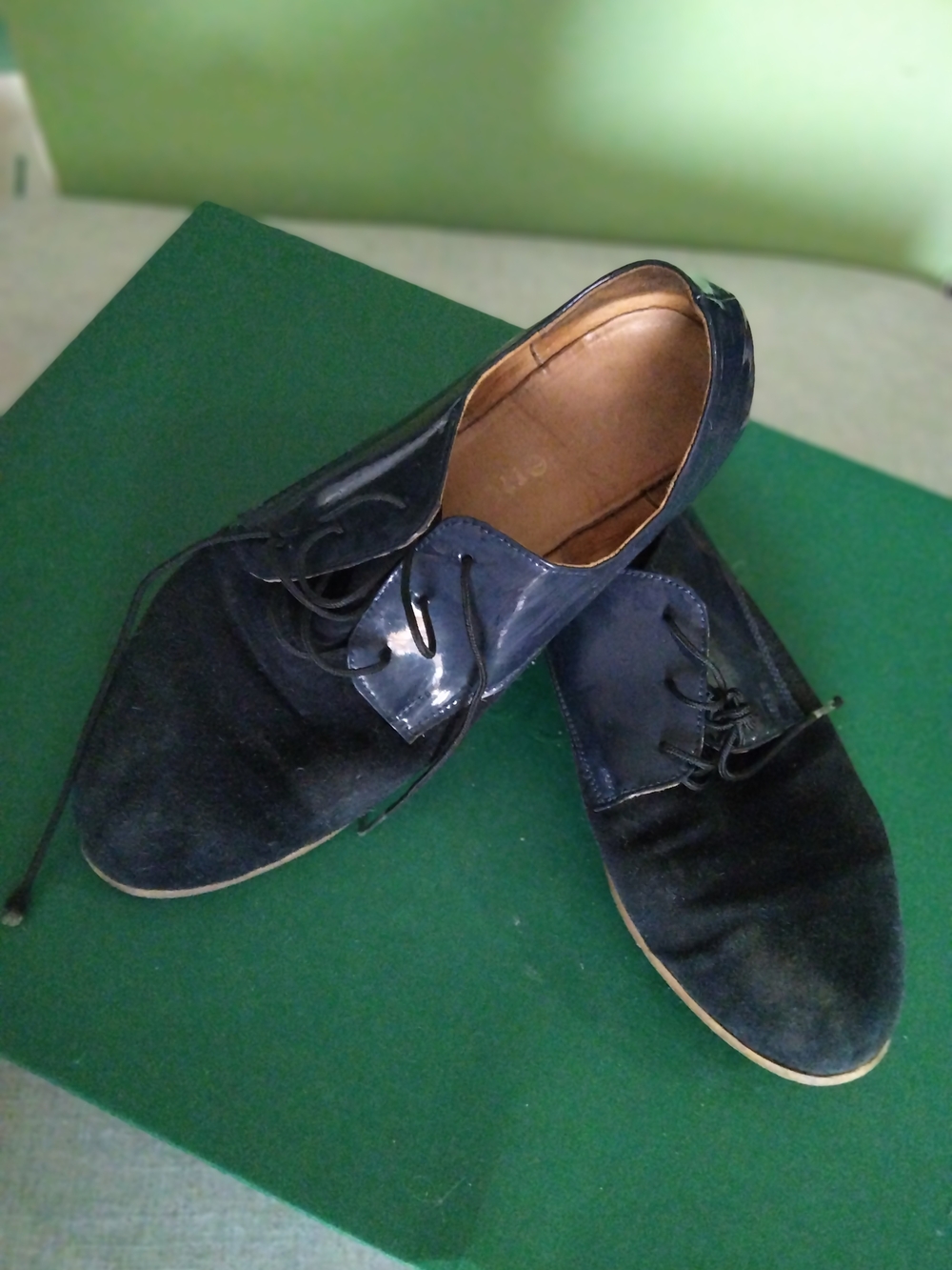 Men's Navy Blue Lace-Up Dress Shoes